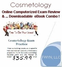 Cosmetology State Board Exam eBook Questions combined with interactive online cosmetology Qs & As